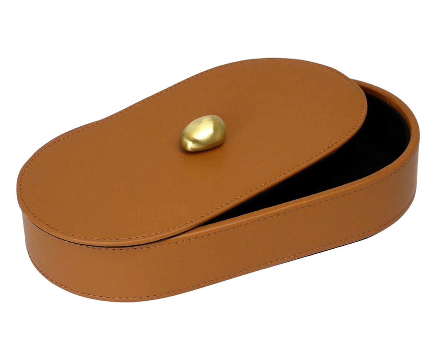 Porta-Objetos Decorativo Custor Chocolate e Dourado image number 1