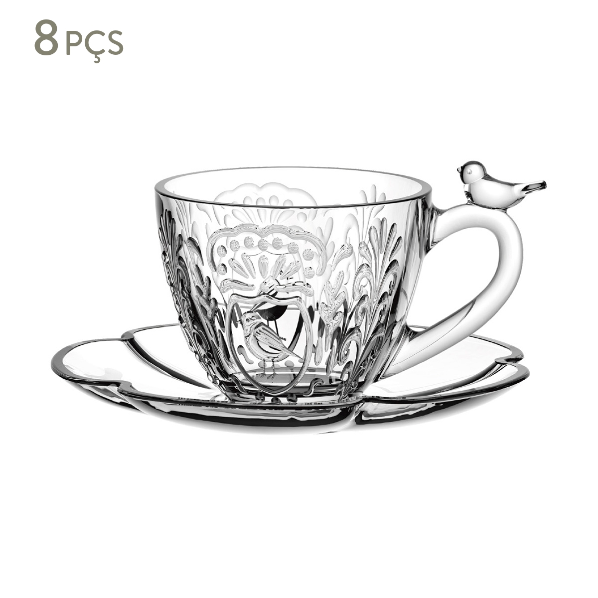 Jogo de X&iacute;caras para Caf&eacute; em Cristal Ecol&oacute;gico Canary image number 0