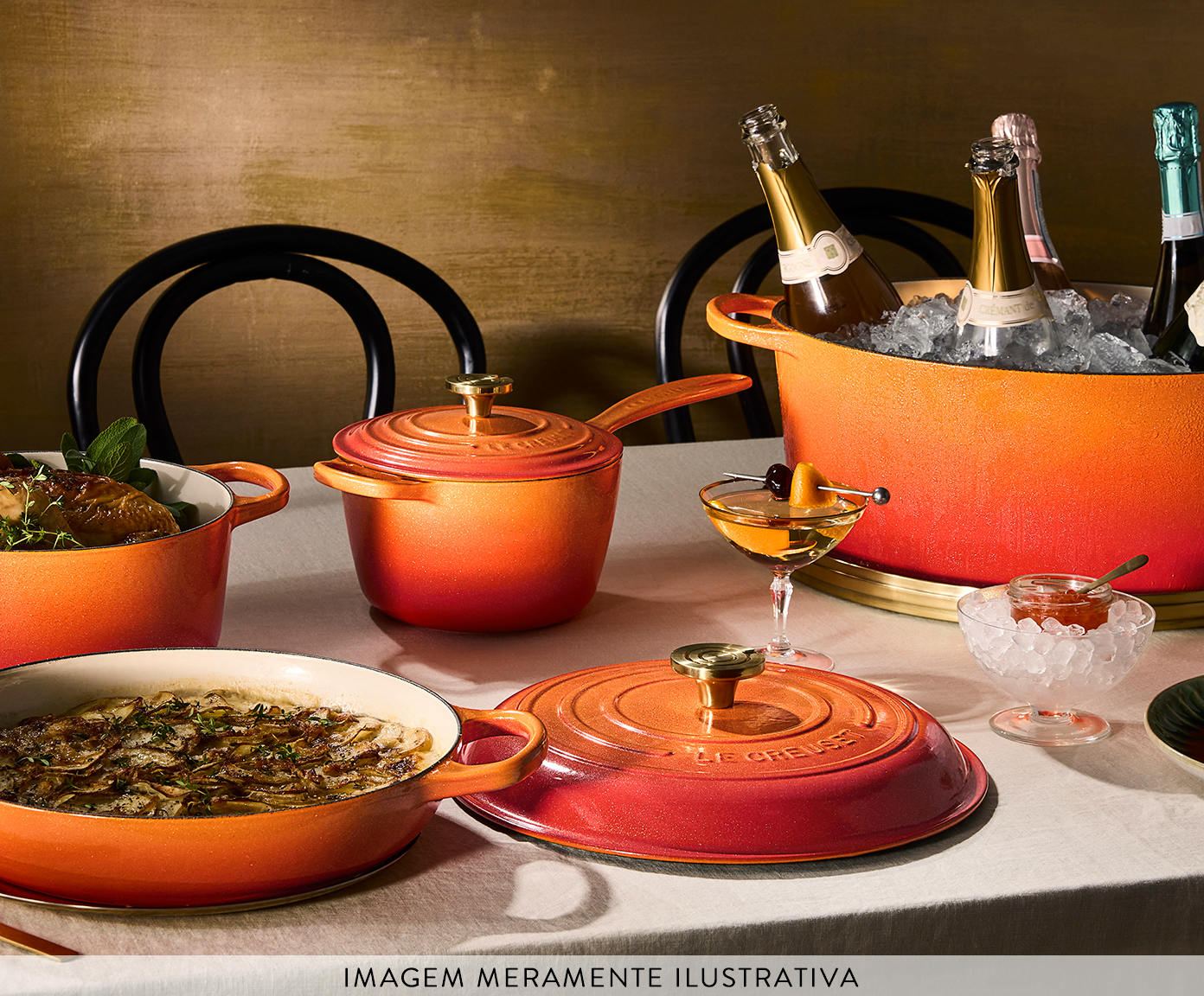 Panela Oval com Pegador Dourado Signature Flamme Dor&eacute;e - 40cm image number 5