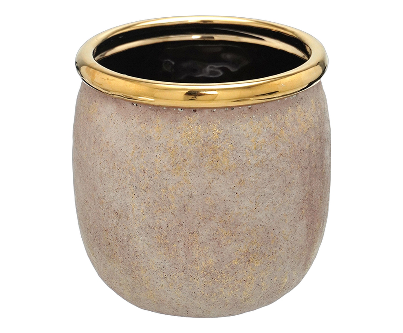 Cachepot Decorativo Folium Cinza e dourado image number 0
