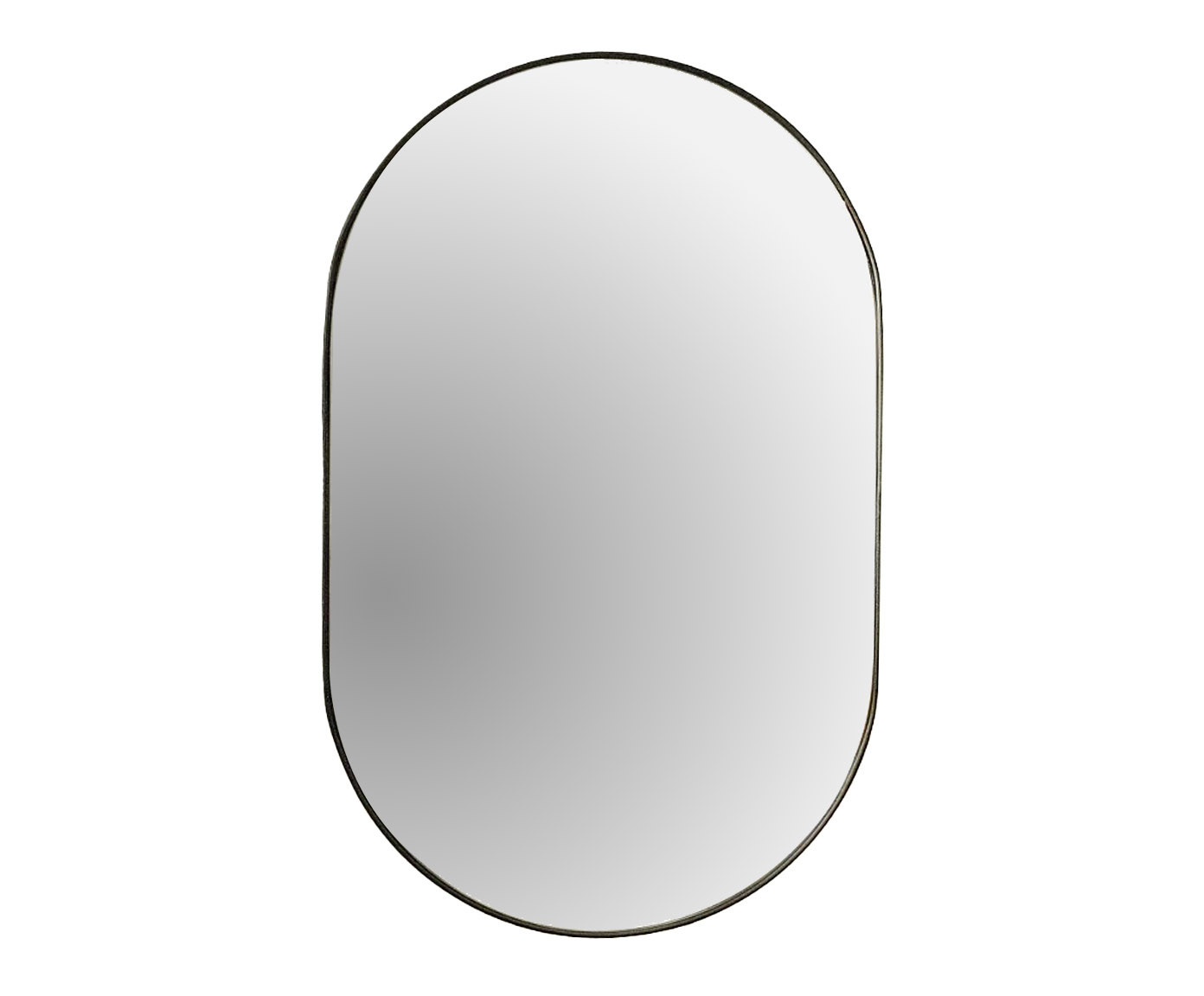 Espelho Oval Tijuca Preto com Led Indireto Branco Quente - image 0