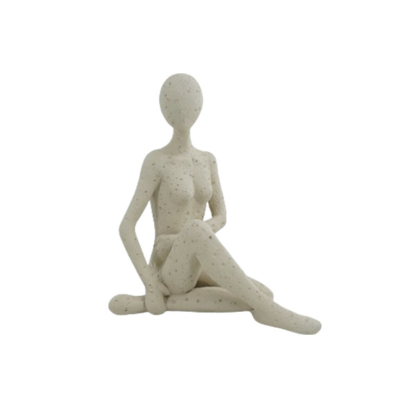 Escultura Mulher Fazendo Pose Creme image number 0
