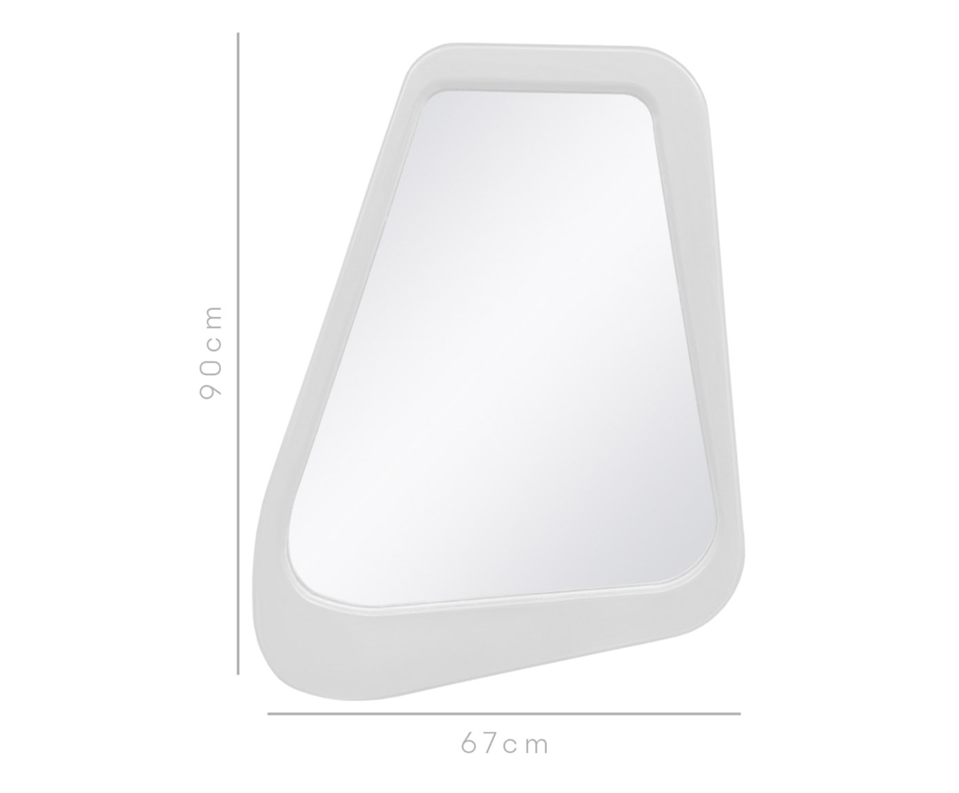 Espelho Decorativo Trap&eacute;zio Branco image number 3