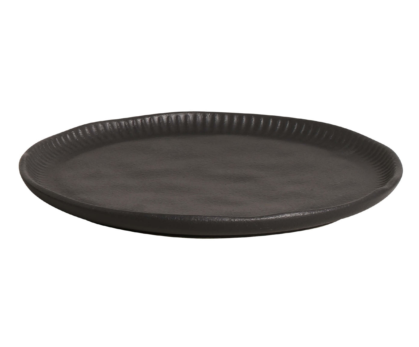 Jogo de Prato de Sobremesa Linhas Preto Matte - image 1