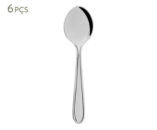Jogo de Colheres para Sobremesa Gastro Prateada image number 0