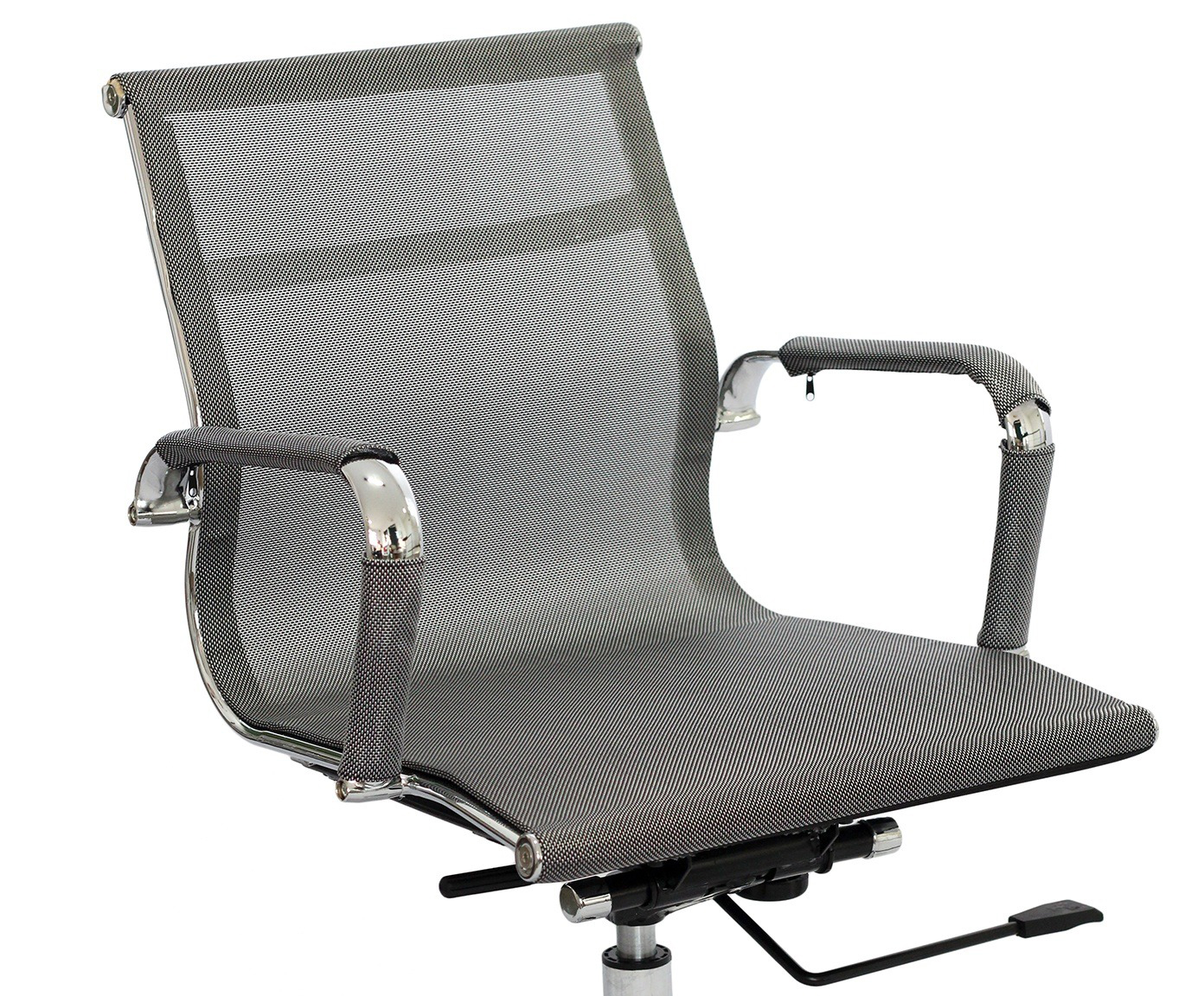 Cadeira Girat&oacute;ria com Rod&iacute;zios Office Eames Tela Cinza - image 1