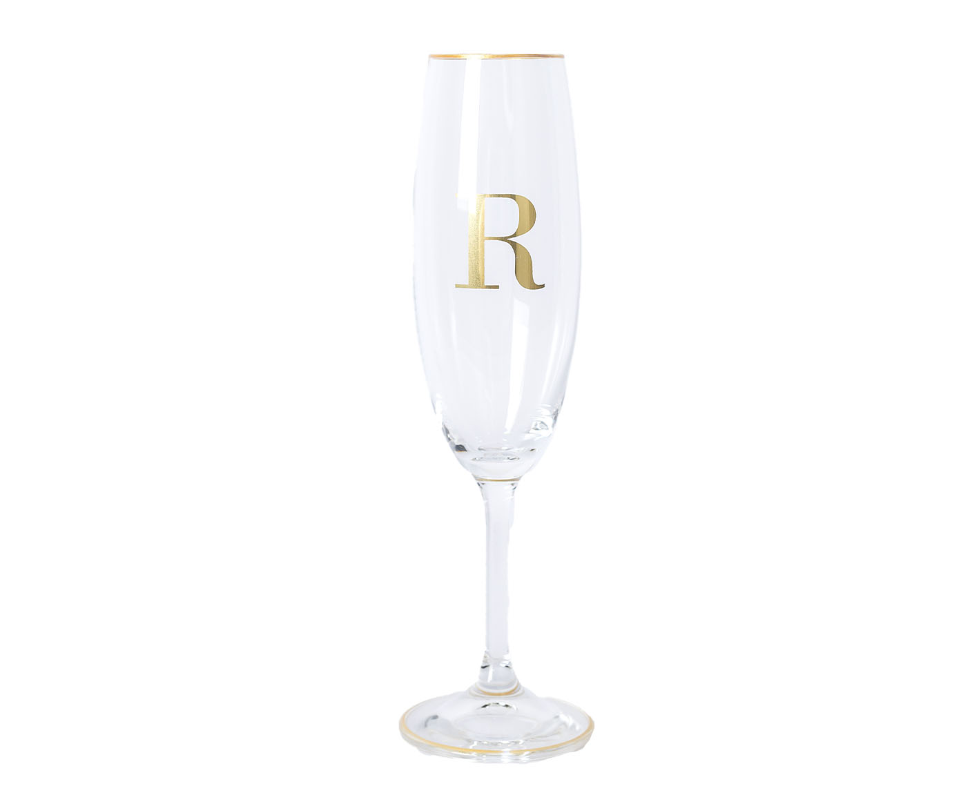 Ta&ccedil;a para Champagne em Cristal Inicial Gold R image number 0