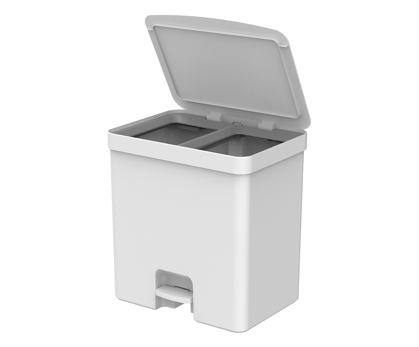 Lixeira de Pedal Dual Compartiment Trium Branco Fechado - image 0