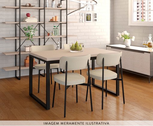 Jogo de Mesa de Jantar com Cadeiras Yon R Alloa - Areia - image 1