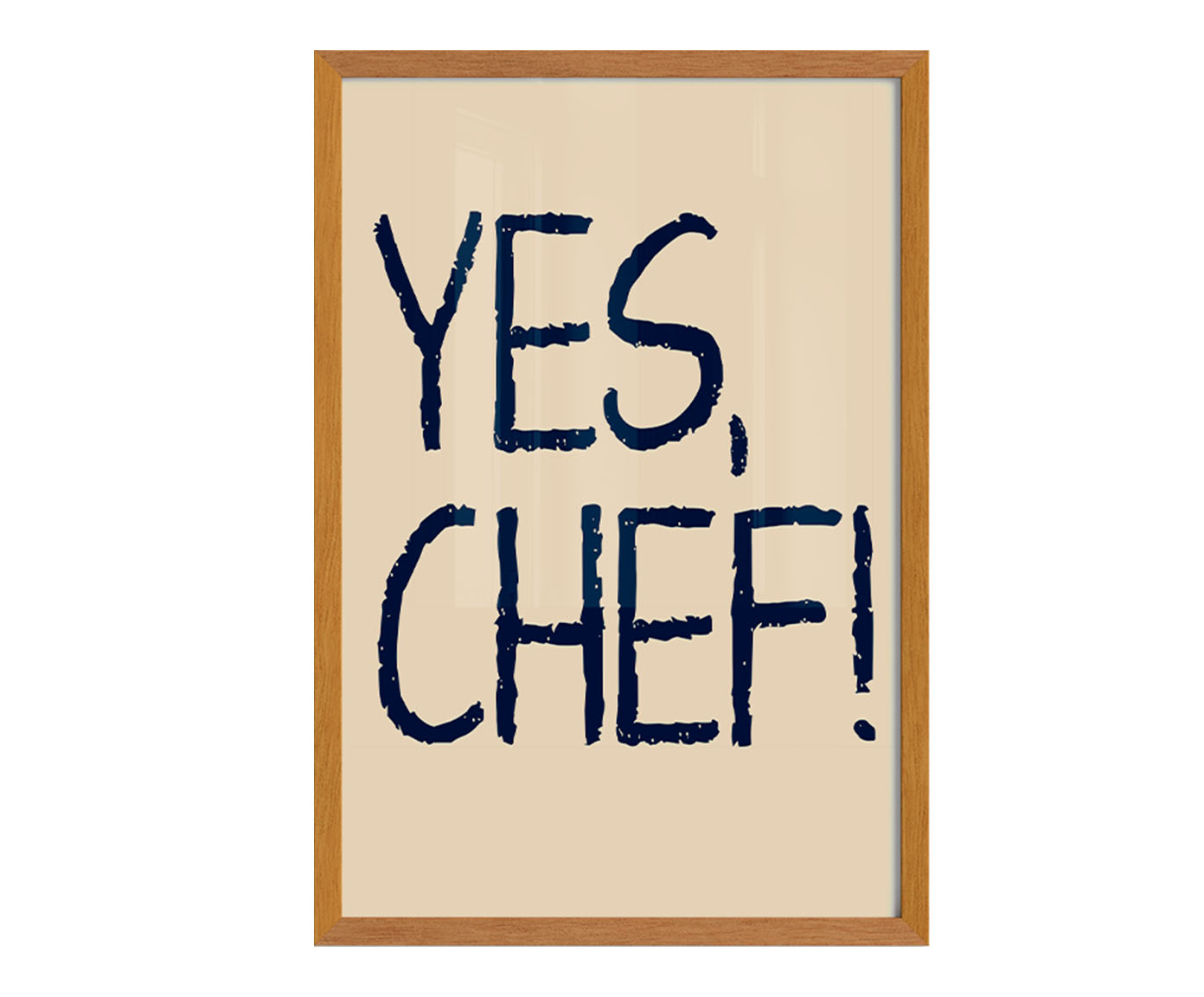 Quadro Yes Chef com Moldura em Madeira - image 0