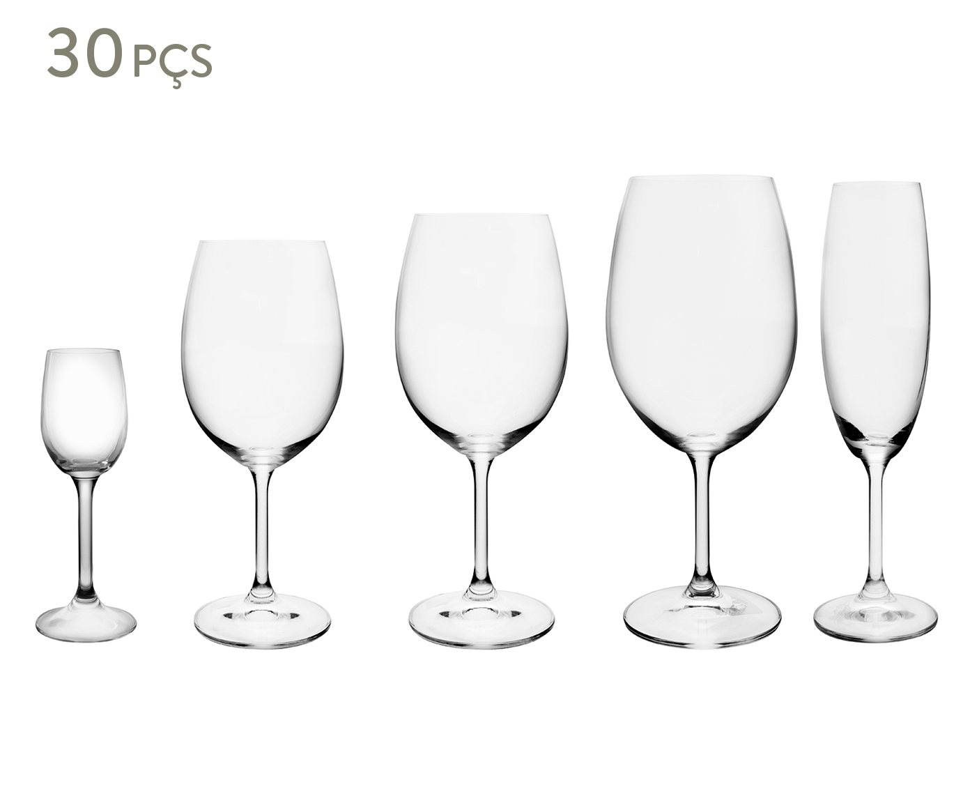 Jogo de Ta&ccedil;as em Cristal Ecol&oacute;gico Anna - image 0