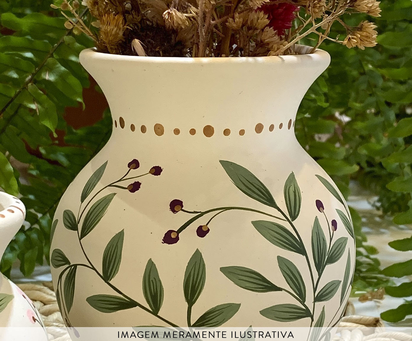 Vaso Tradicional Folhas Verde - image 1