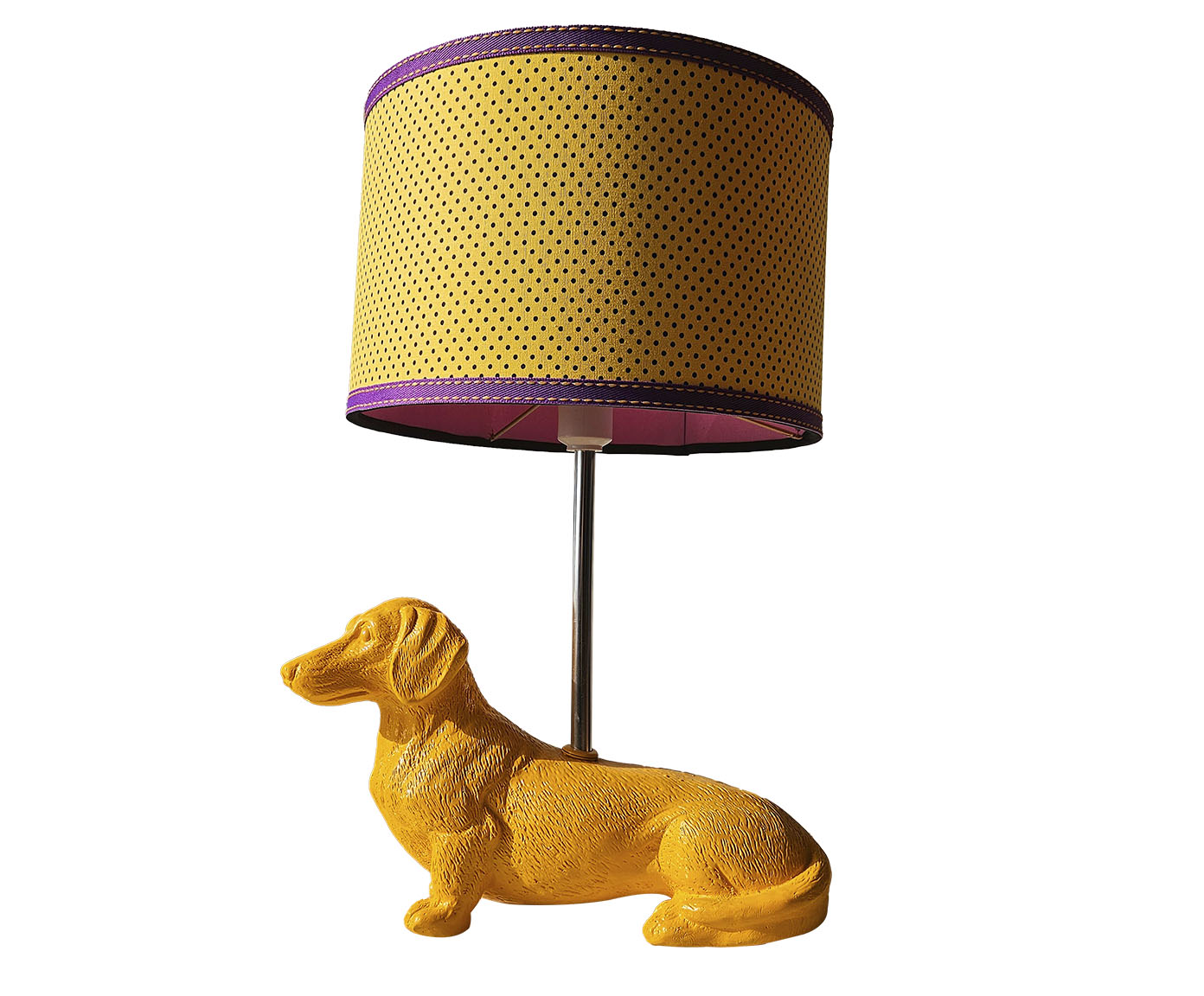 Base Lumin&aacute;ria Cachorro Dachshund Amarelo image number 2