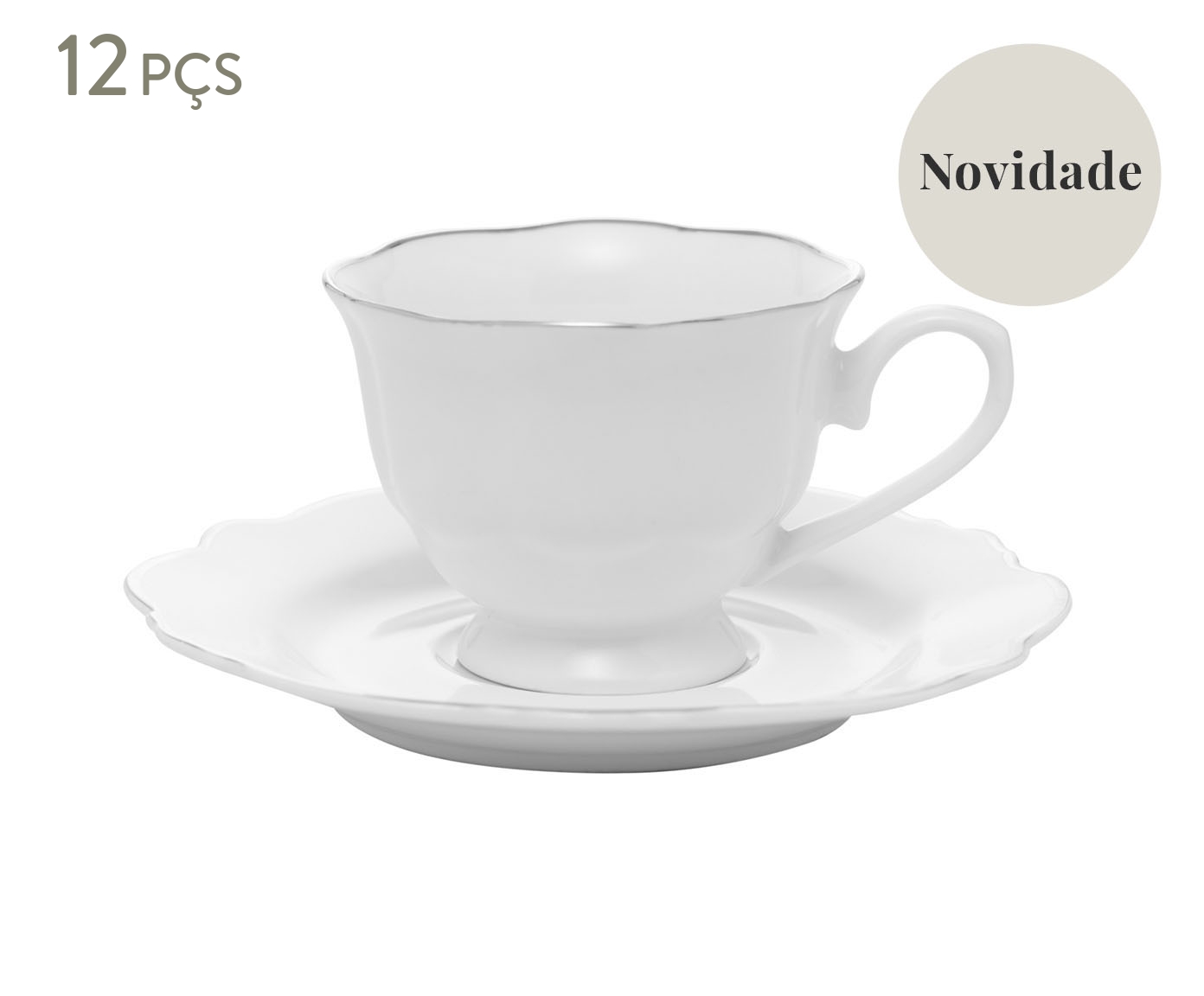 Jogo de X&iacute;caras para Caf&eacute; com Fio Prateado Maldivas image number 0