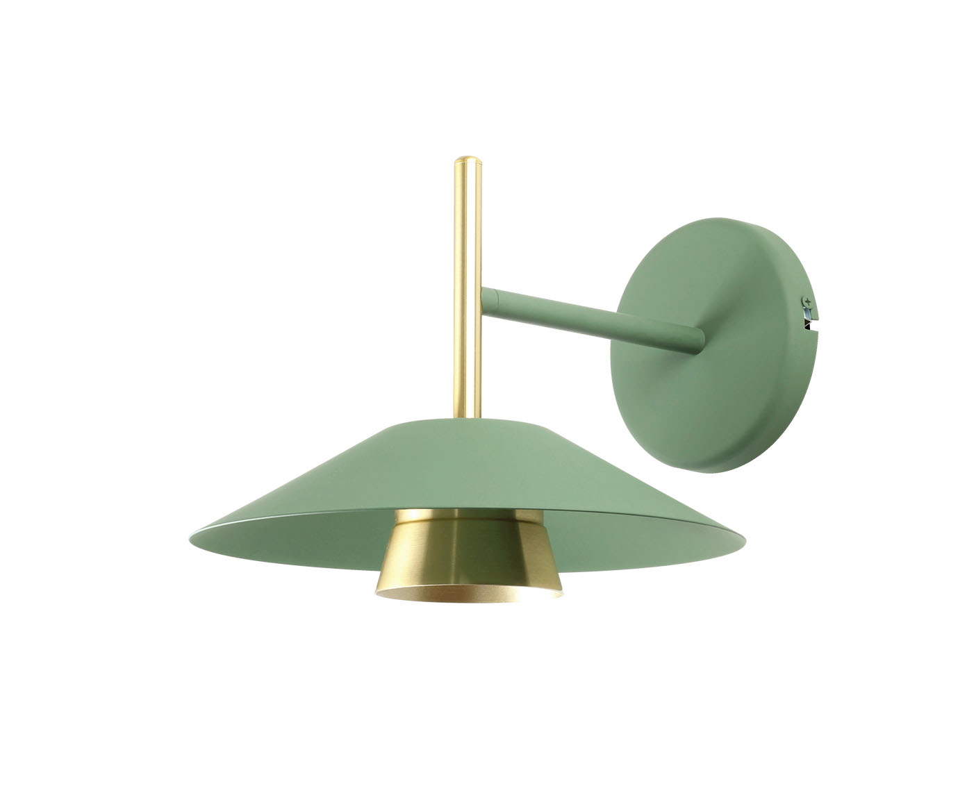 Arandela Llio Bivolt - Verde e Dourado Escovado - image 0
