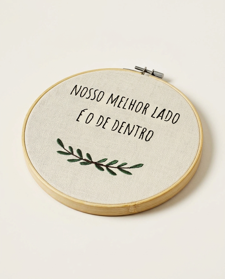 Bordado Decorativo "Nosso Melhor Lado &Eacute; O De Dentro" - image 0
