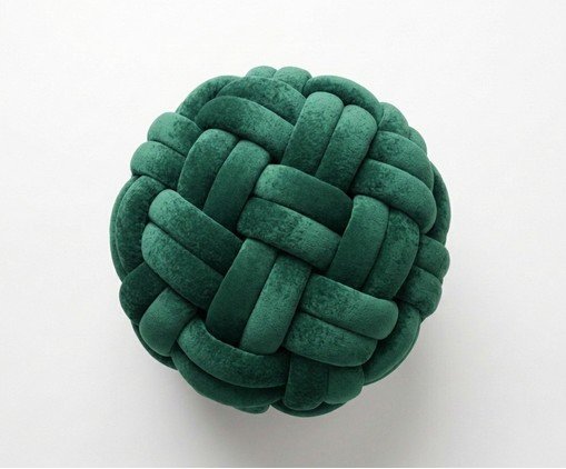Pufe em veludo M&aacute;xi Tricot Verde - image 1