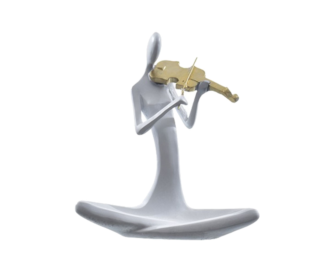 Adorno Figura Branca com Violino image number 0