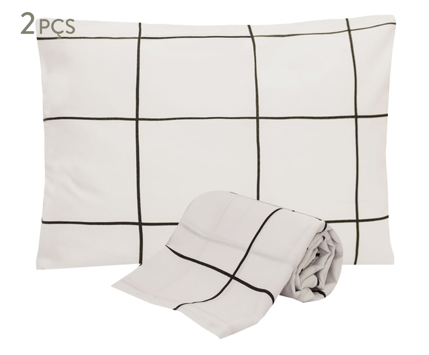 Jogo de Len&ccedil;ol Inferior Misto Grid Branco e Preto - image 1