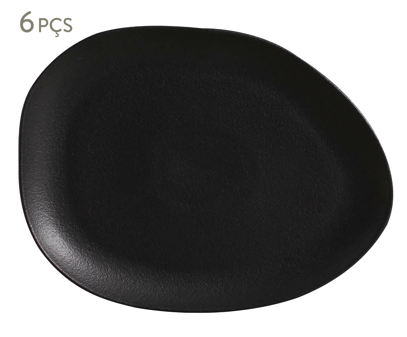 Jogo de Pratos Raso Oval Org&acirc;nico Preto Matte Preto - image 0