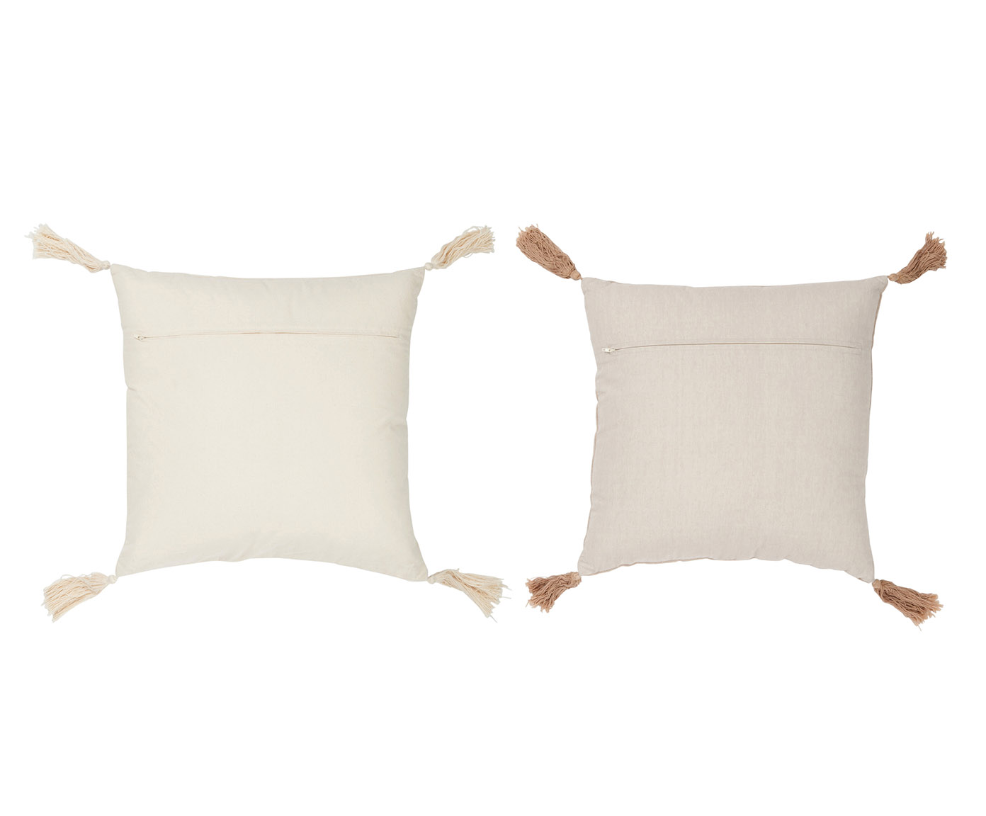 Jogo de Almofadas Tassel Bege e Branco - image 1