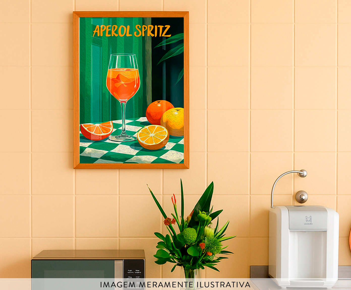 Quadro Um Aperol Spritz com Moldura Marrom image number 2