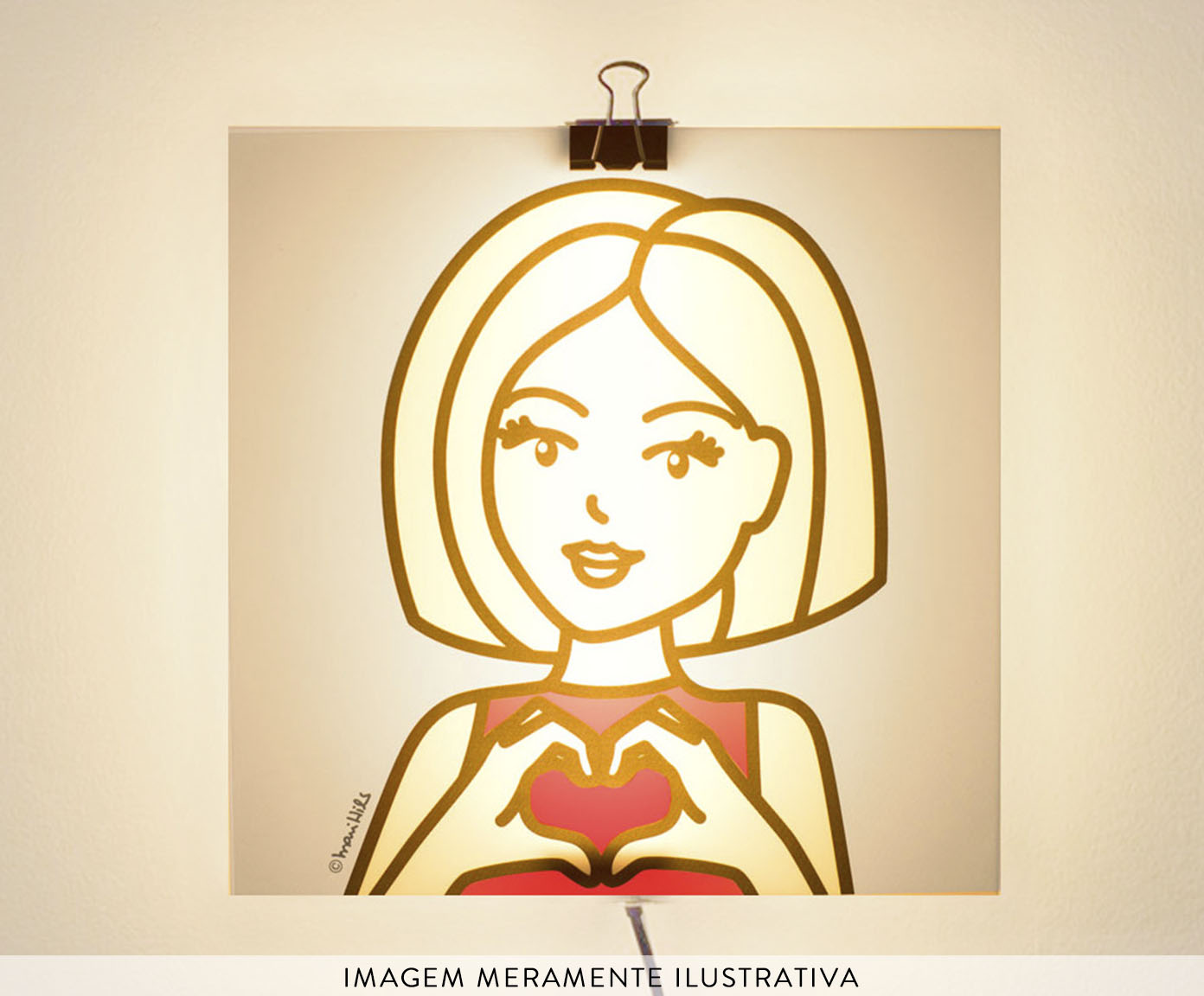 Lumin&aacute;ria de Parede com Led Cris e do What You Love - 20X20X3cm - image 1