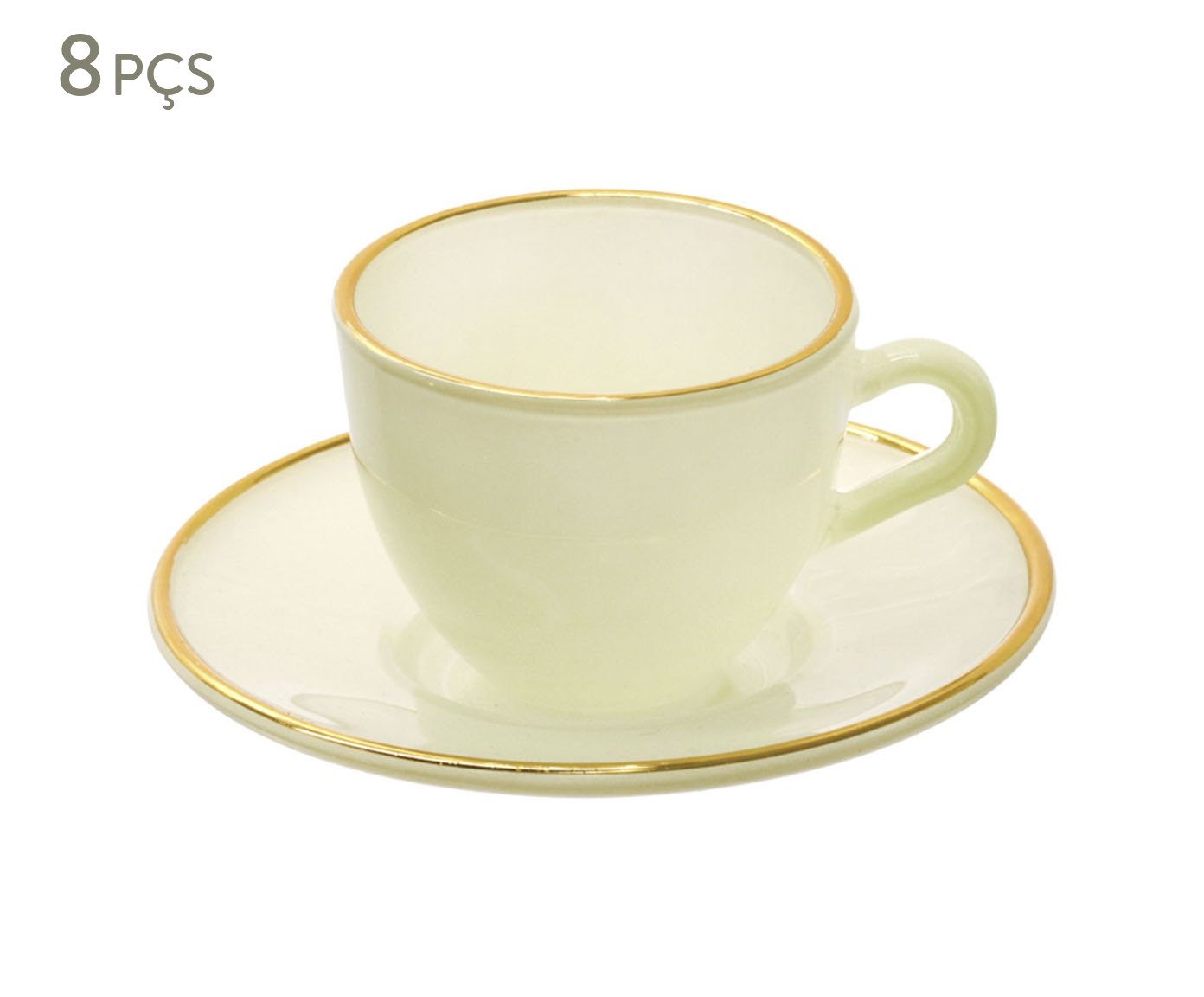Jogo de X&iacute;caras para Caf&eacute; com Borda Dourada Matte Branco - image 0