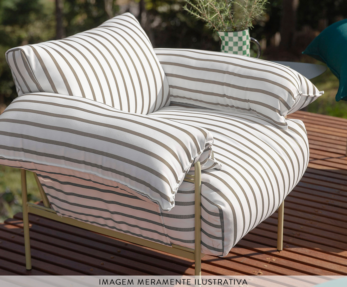 Poltrona Asa Petit Listras Bege image number 5