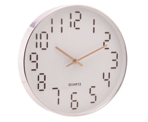 Rel&oacute;gio de Parede Quartz Branco image number 1