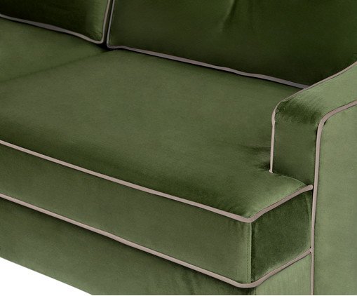 Sof&aacute; Windsor em Veludo - Verde com Vivo Cru image number 3