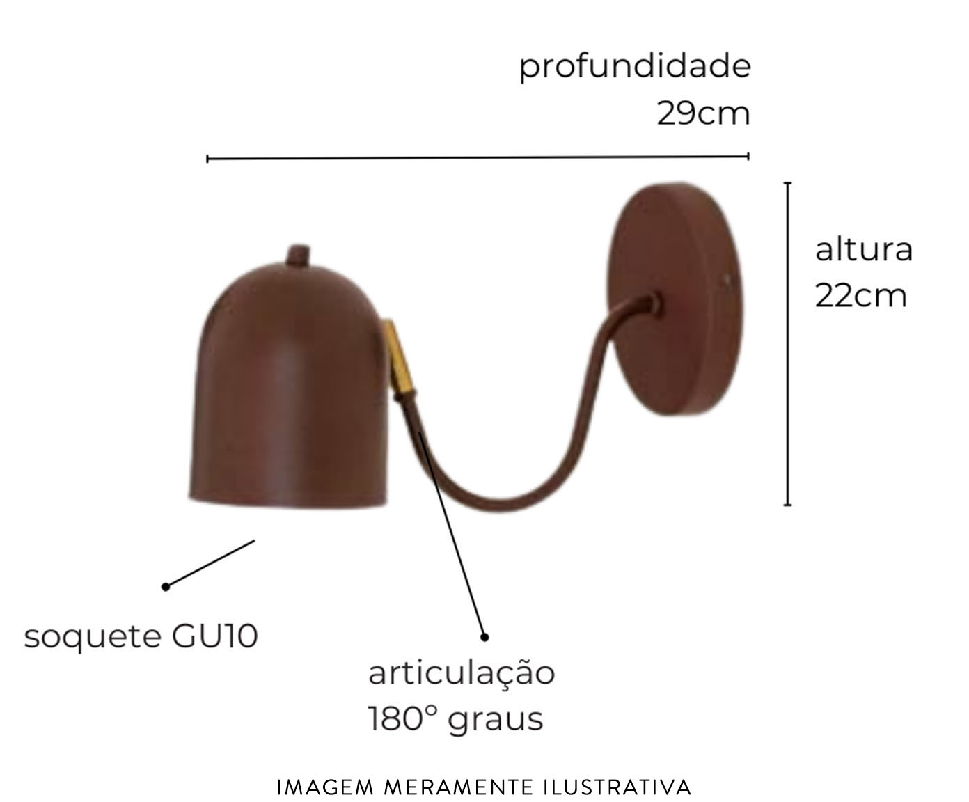 Arandela Lam Marrom Corten - image 1