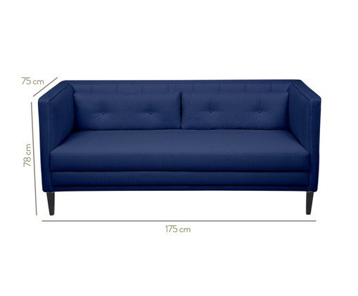 Sof&aacute; Day Bed Bergamo em Sarja - Marinho image number 10