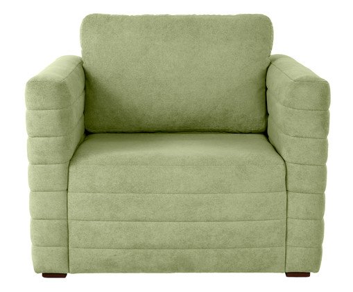 Poltrona com Puff Gom em Boucle aveludado - Verde image number 2