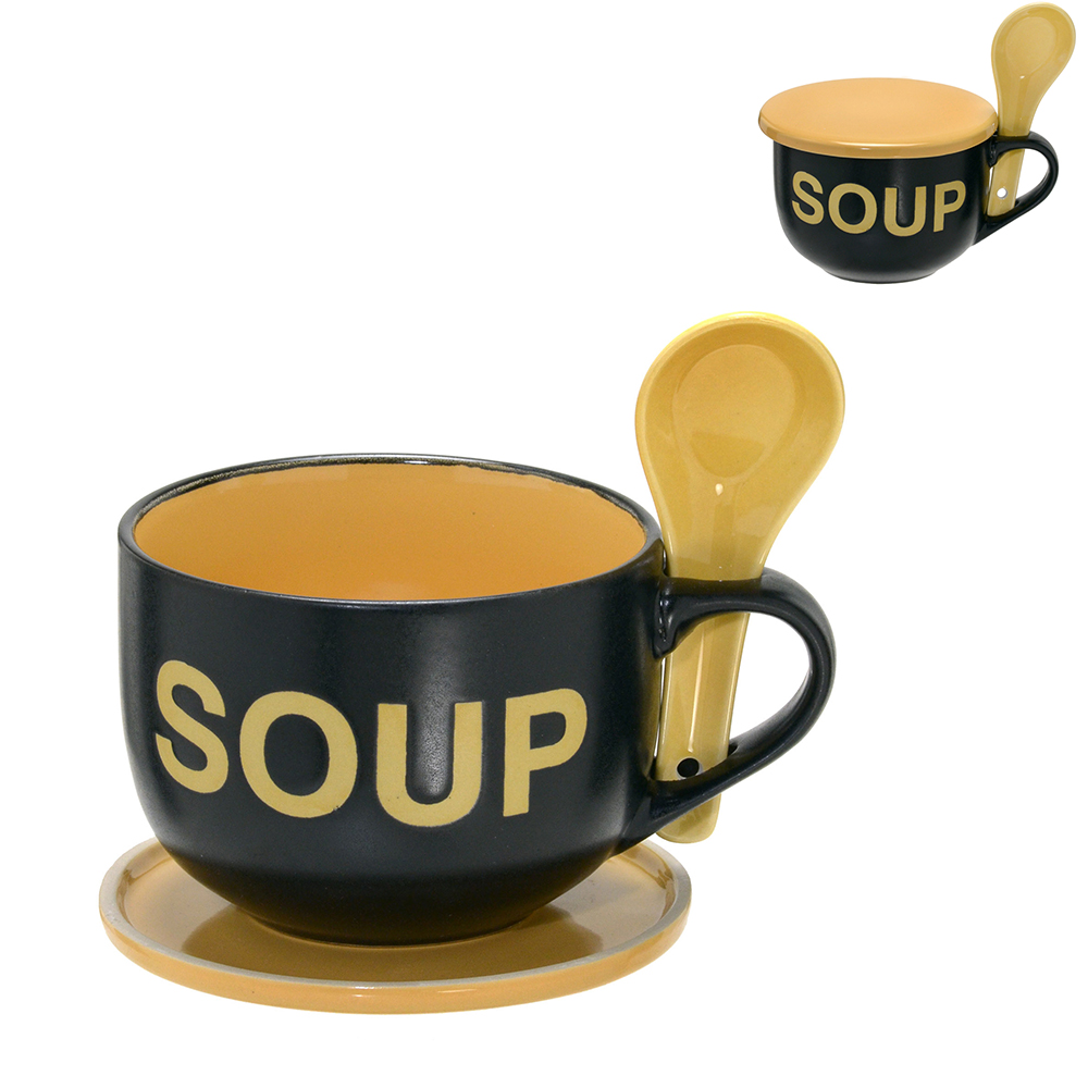 Caneca para Sopa Ganderkesee Preto e Amarelo - image 0