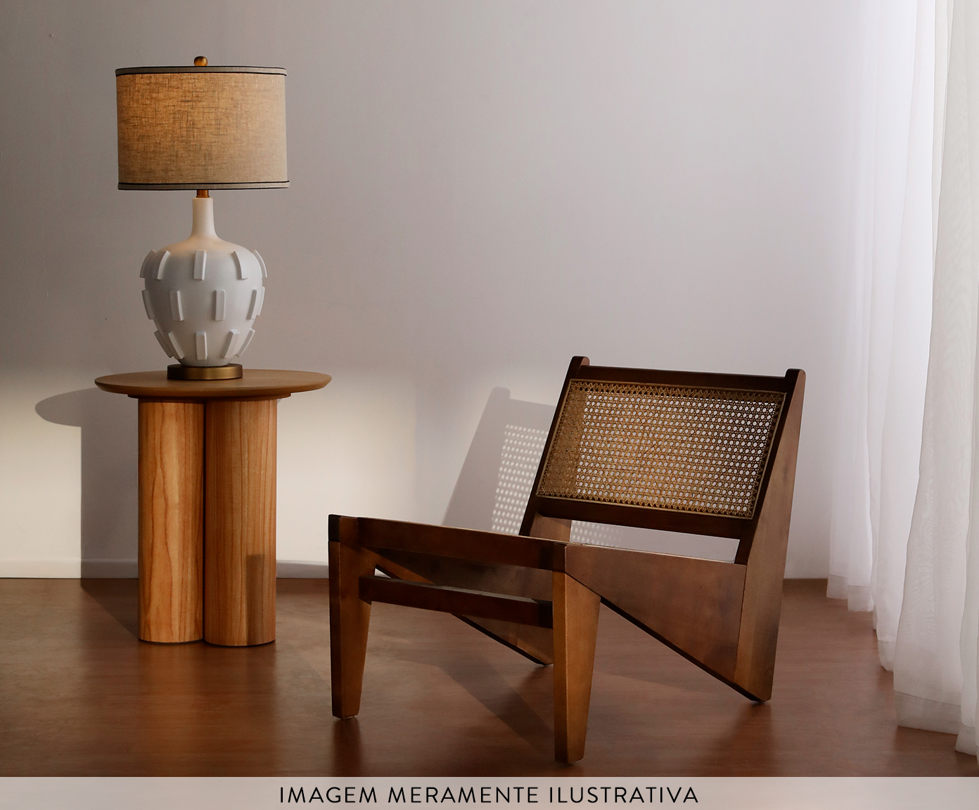 Poltrona Isla  Walnut e Palhinha Natural image number 6