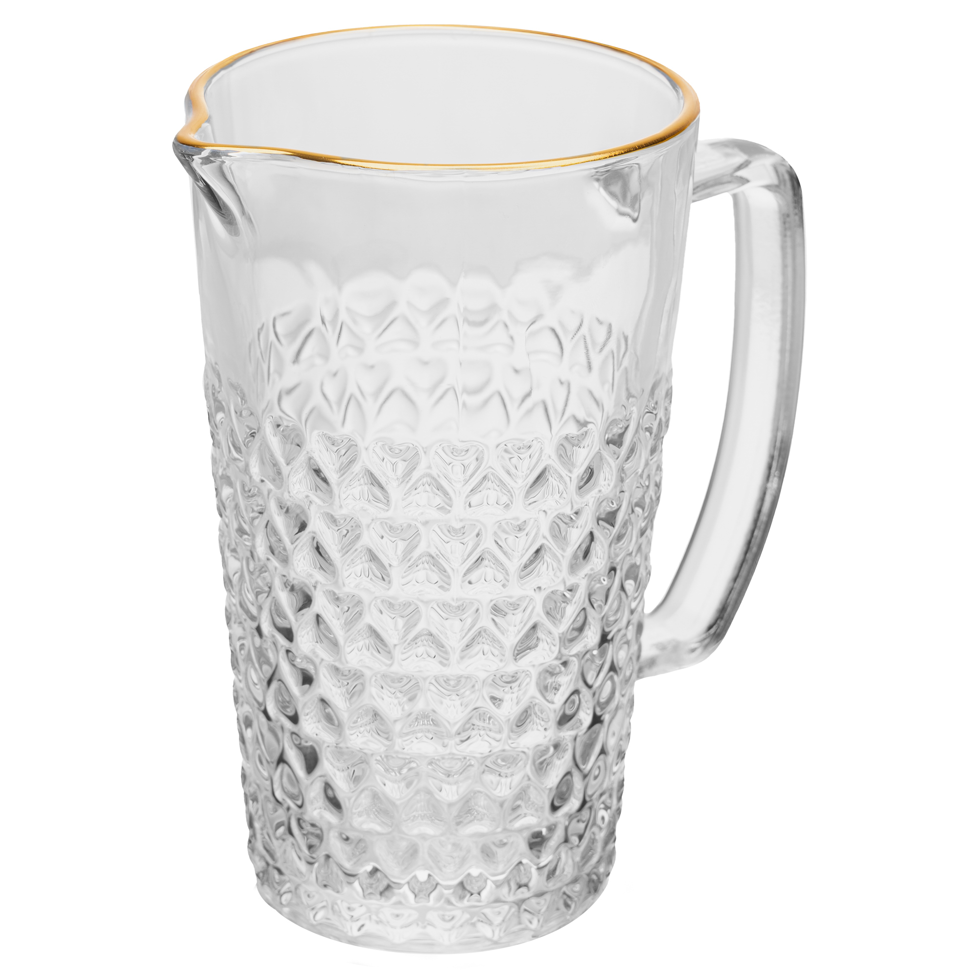 Jogo de Jarra com Ta&ccedil;as para &Aacute;gua Cora&ccedil;&atilde;o Fio Dourado - 3 P&ccedil;s image number 3