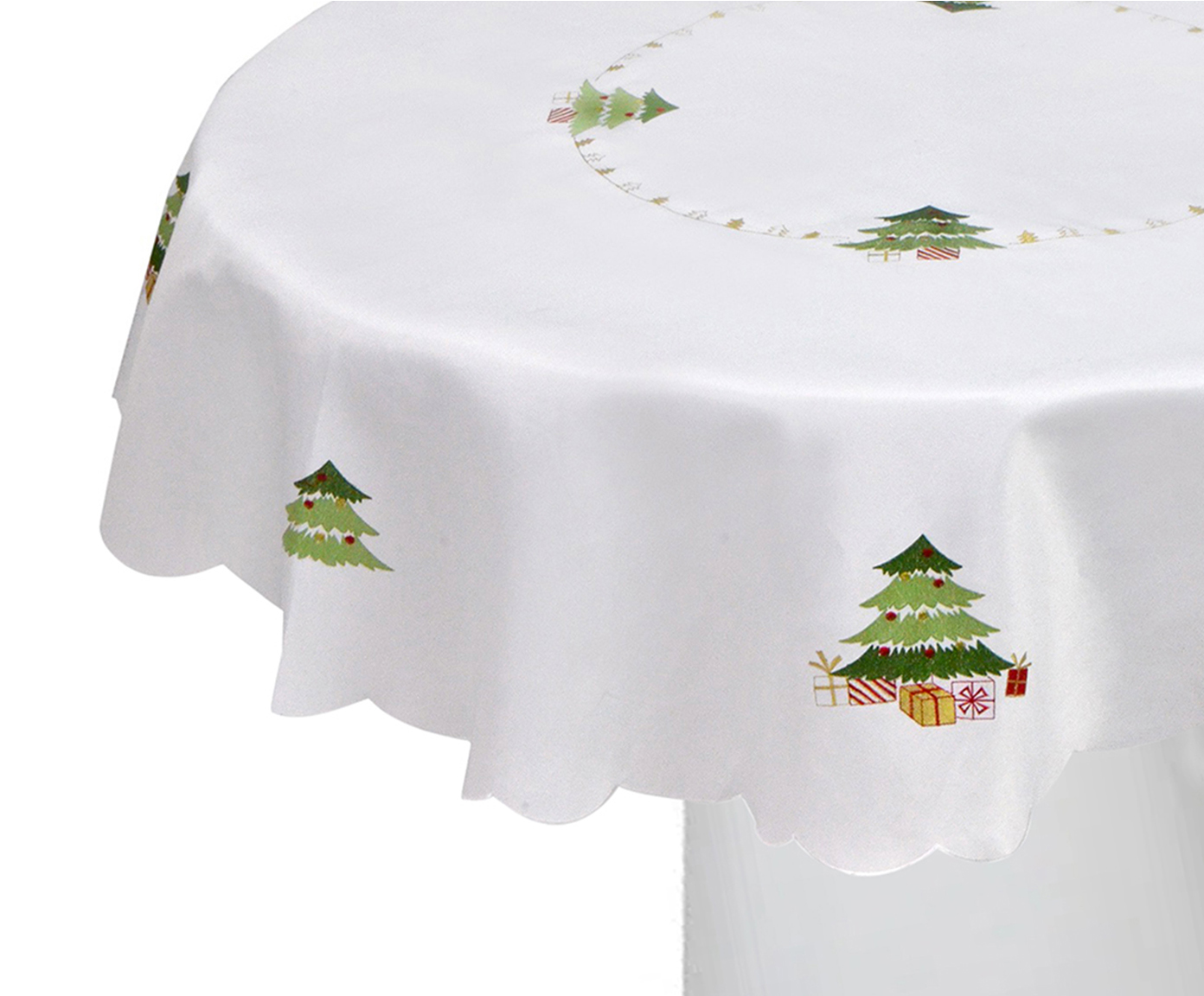 Toalha de Mesa Bege, Vermelho e Verde image number 0