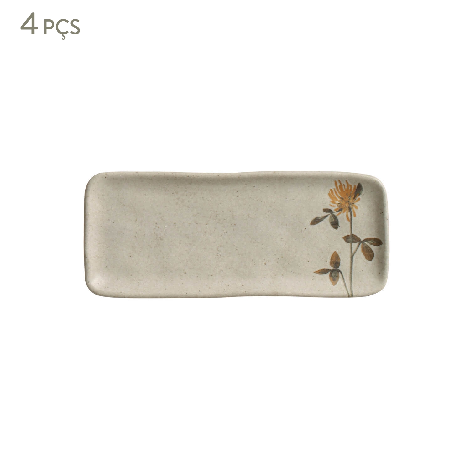 Jogo de Travessas Retangular Pequena Campestre Floral image number 0