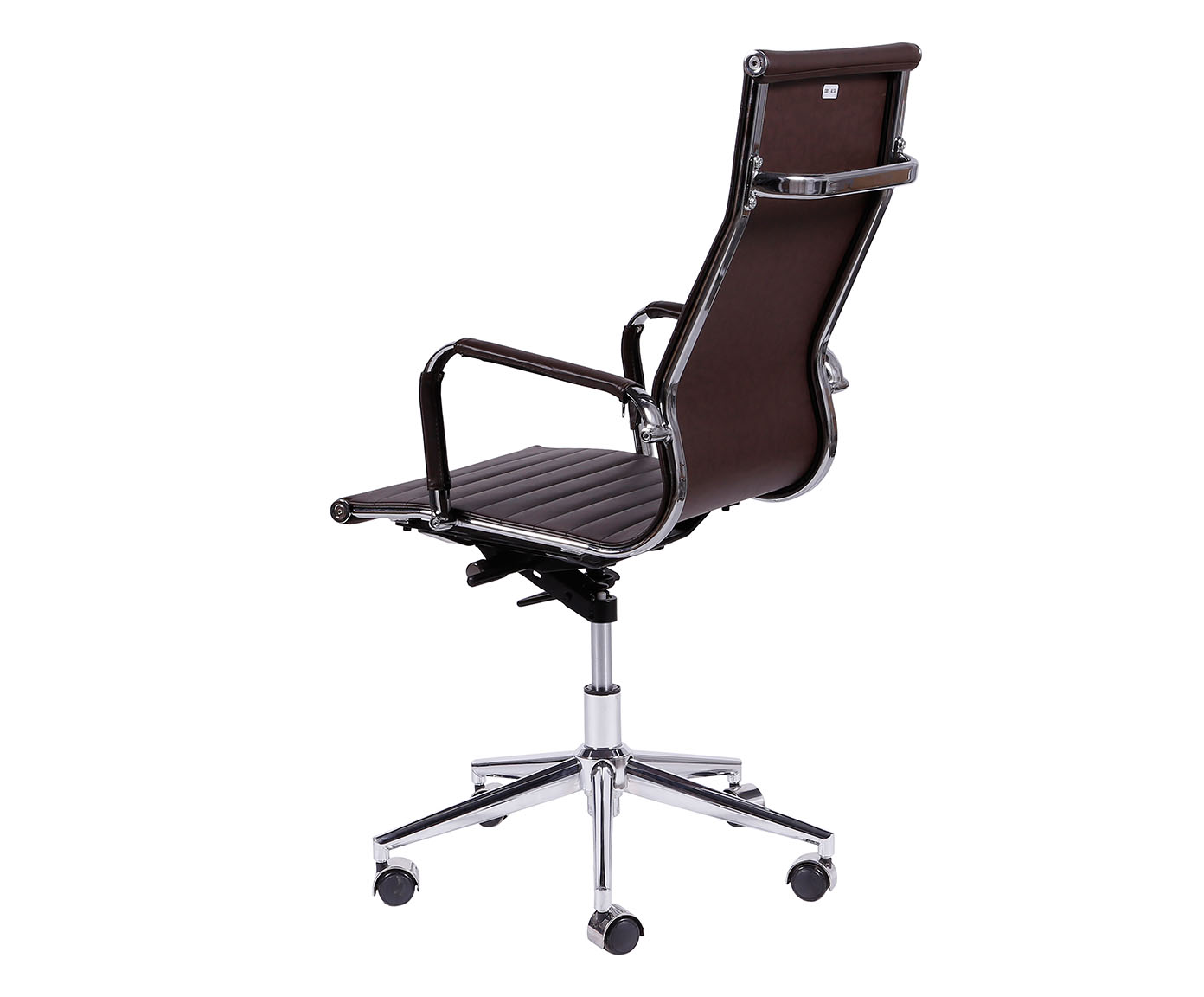 Cadeira Girat&oacute;ria com Rod&iacute;zios Alta Office Eames Esteirinha Marrom image number 2
