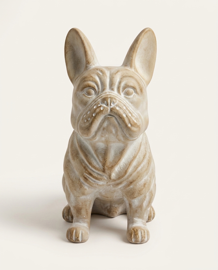Escultura Bulldog Franc&ecirc;s Bege Patinado image number 3