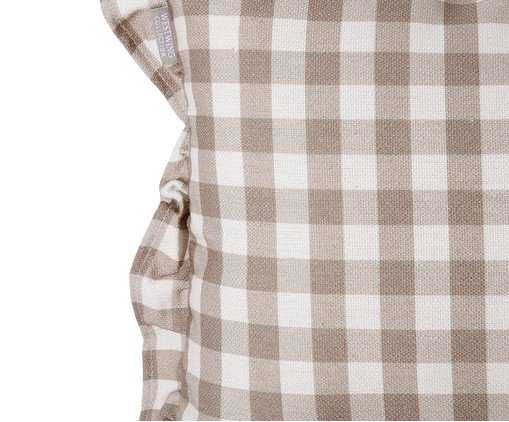 Capa de Almofada Estampada com Babados Vichy Elena Bege image number 3