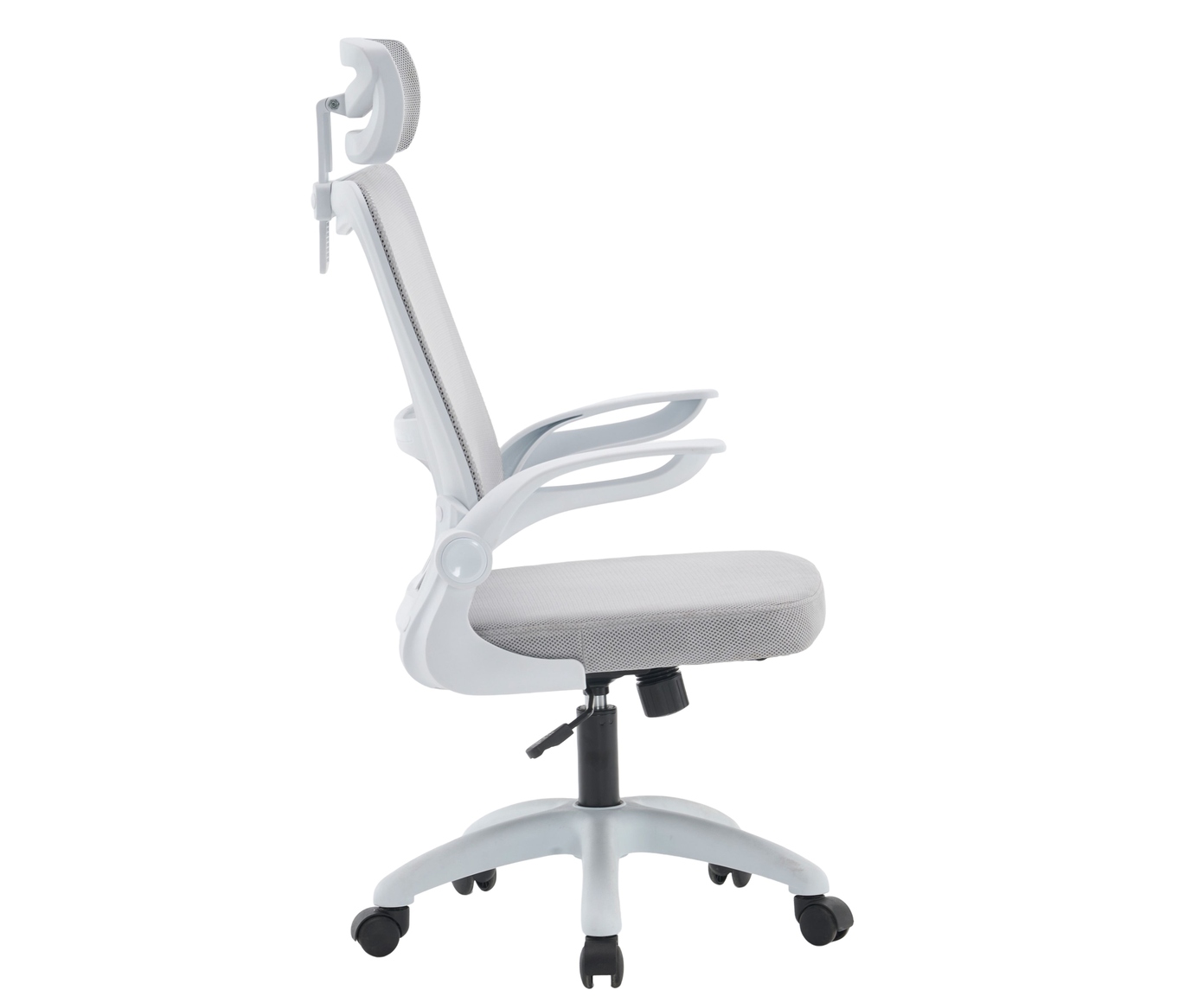 Office Baltimore com Apoio Tela Mesh Cinza Base Branca - image 1
