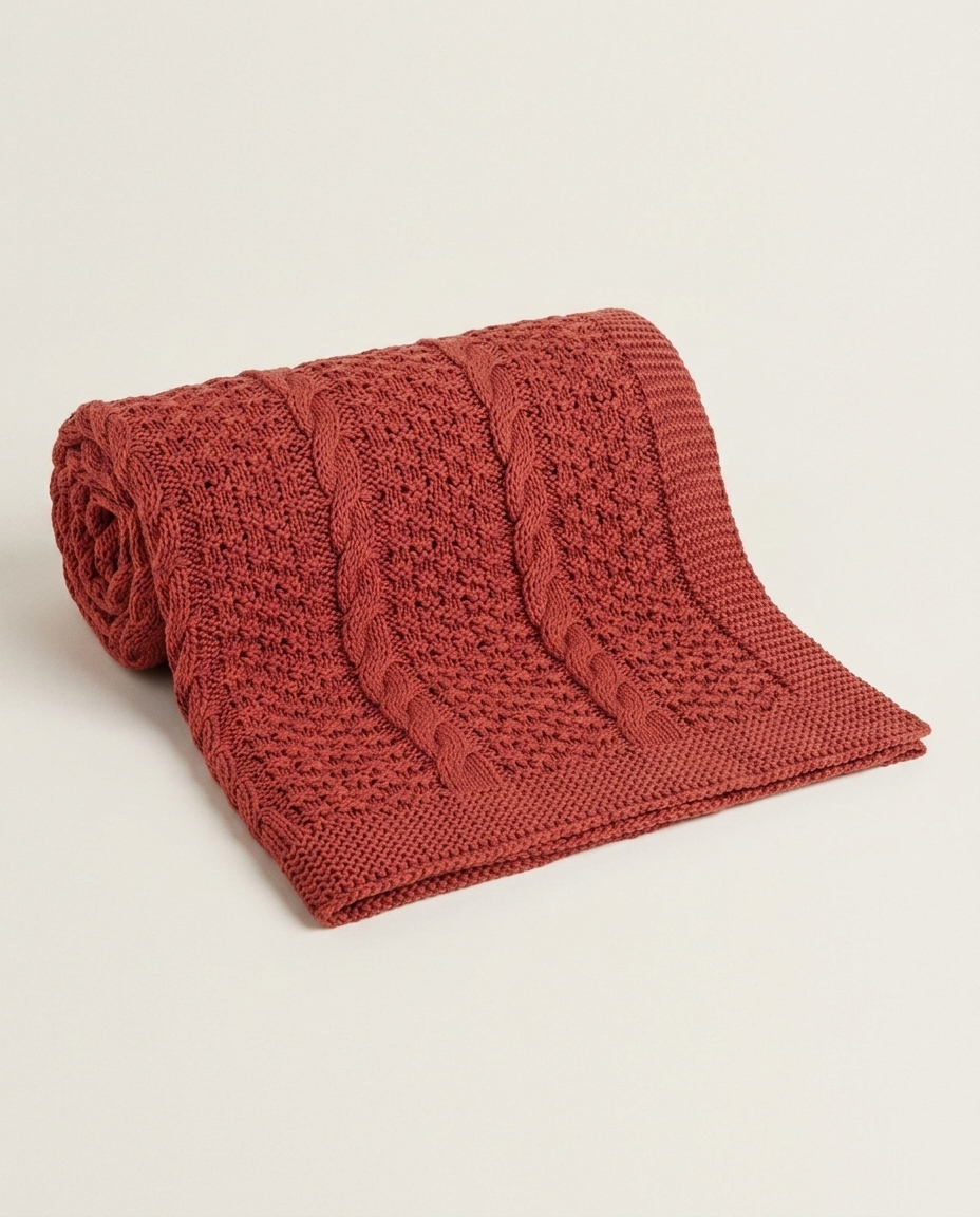 Manta em Tricot Frankie Terracota image number 2