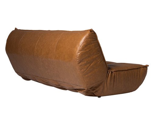 Sof&aacute; Cama Laise em Couro Caramelo image number 1