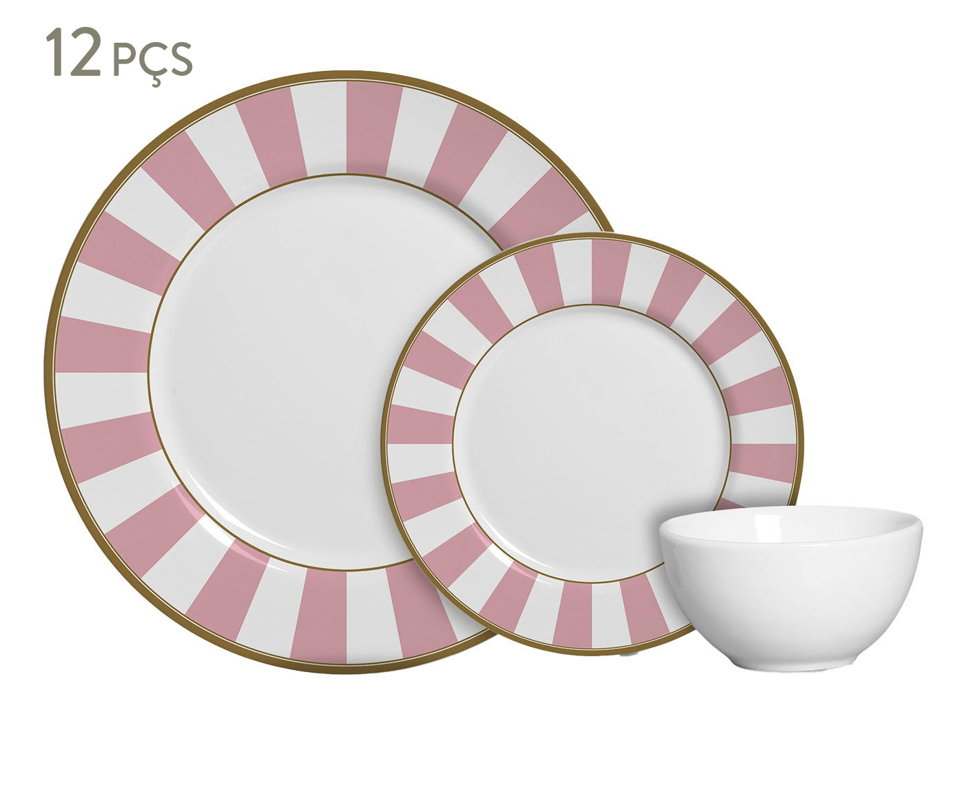 Jogo de Jantar Naspoli Stripe Rosa image number 0
