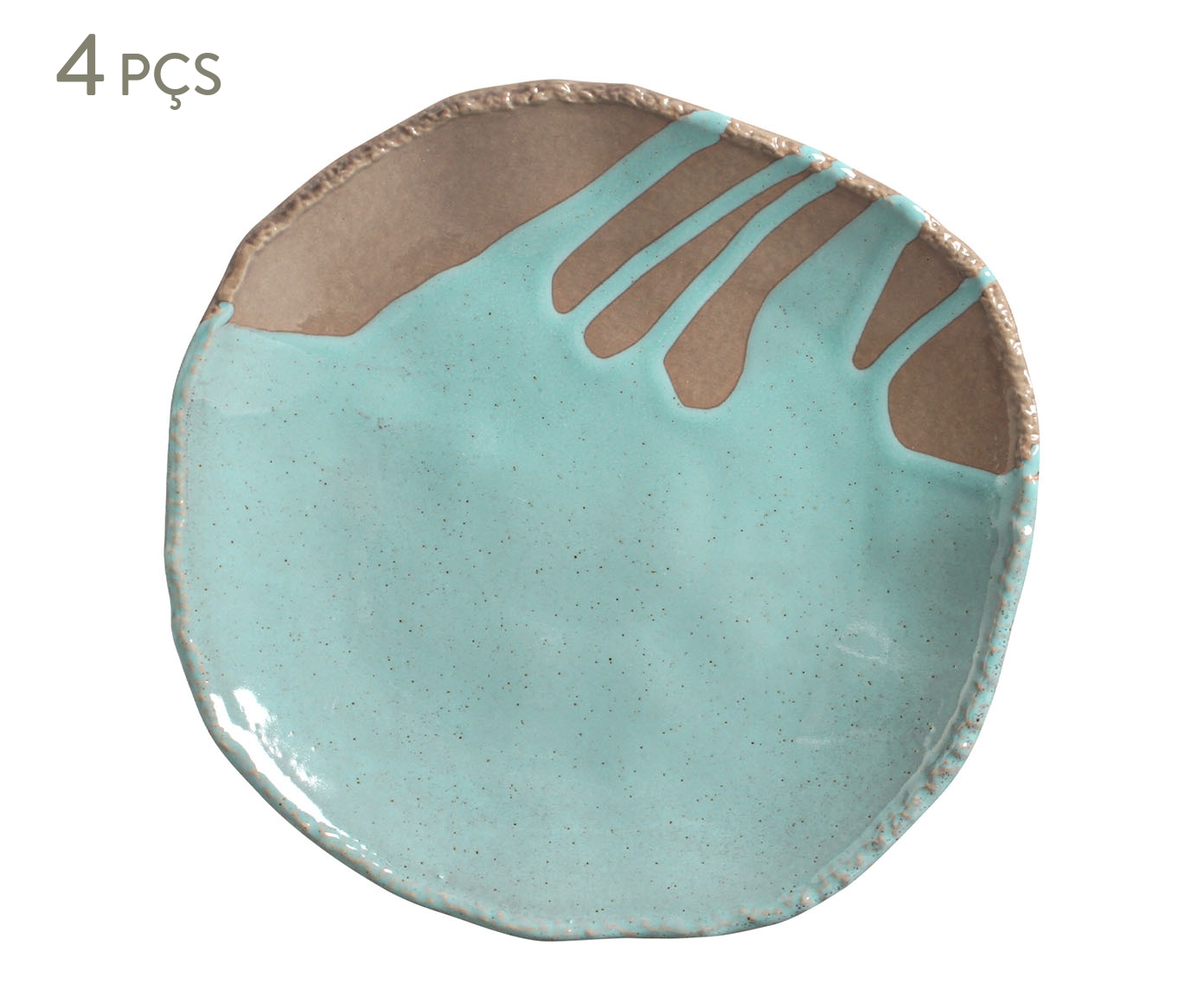 Jogo de Pratos Raso Org&acirc;nico Eco Stone Atl&acirc;ntica Azul - image 0