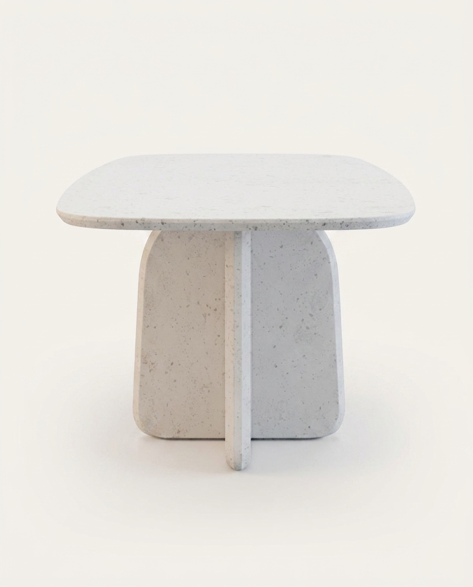 Mesa de Jantar Quadrante com Tampo P&eacute;treo Branco - image 0