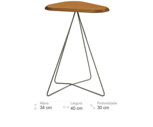 Mesa Lateral Liz Laminado Castanho image number 6