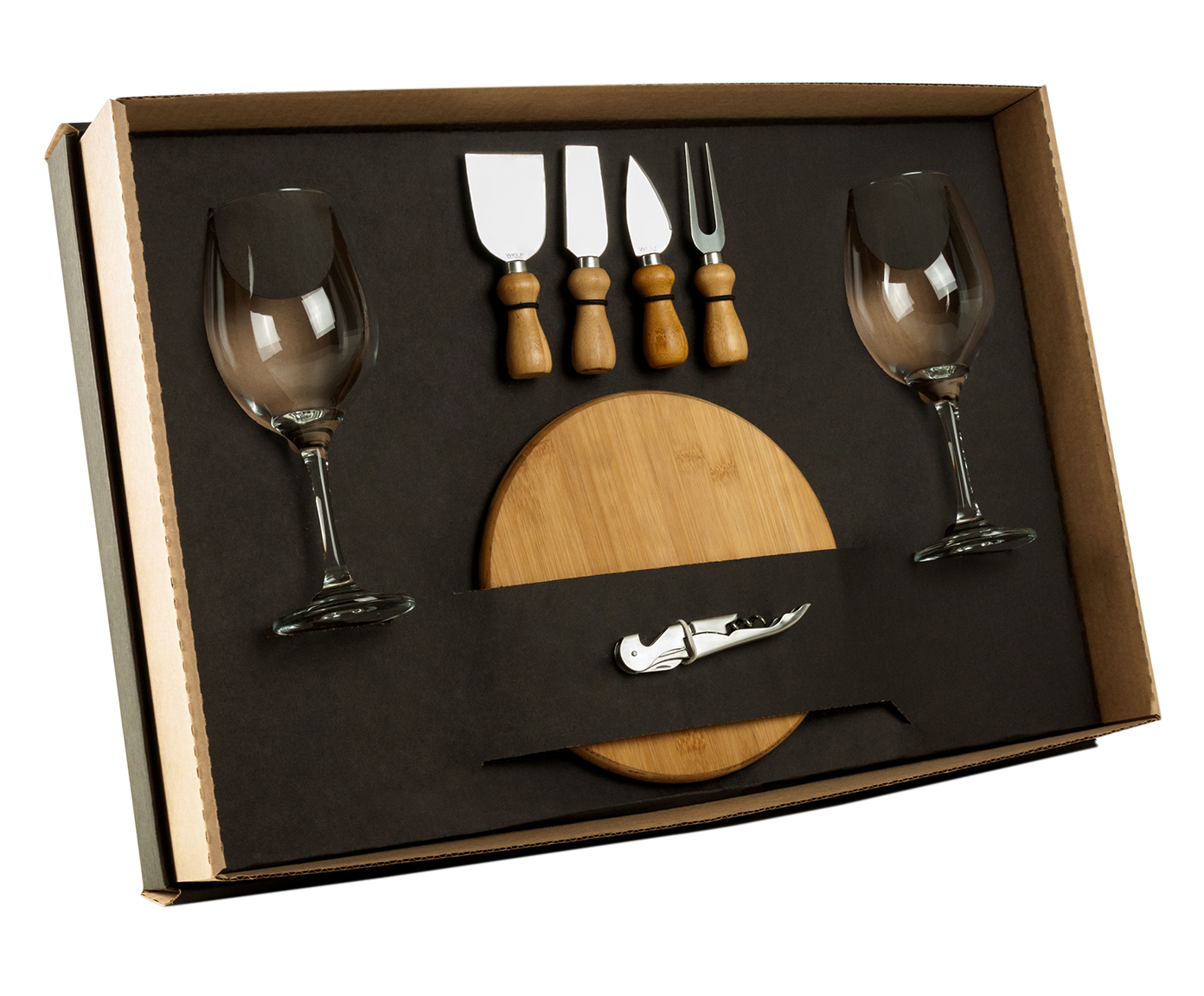 Jogo para Servir Queijo E Vinho em Bambu Kendal - image 0